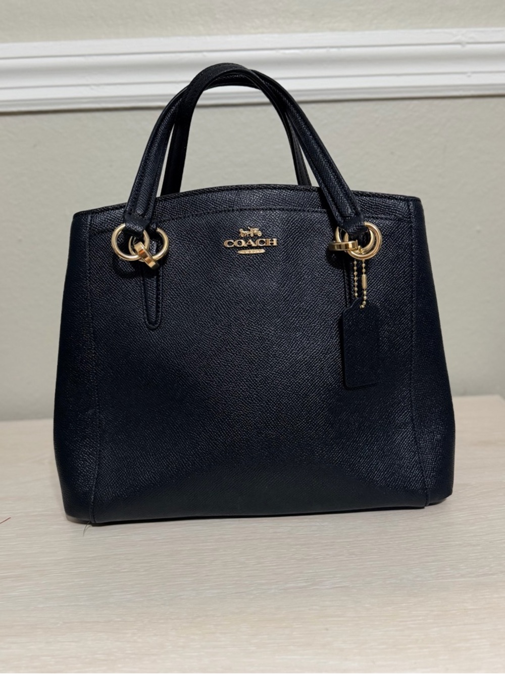 Coach Black Leather Satchel with Gold-Tone Accents - Picture 7 of 7
